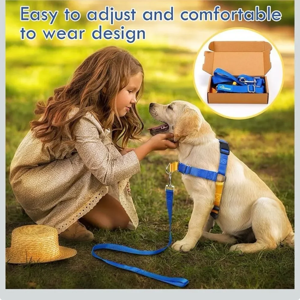 Mearrcgo No Pull Dog Harness with Dog Leash, Easy to Control Walking Harness L